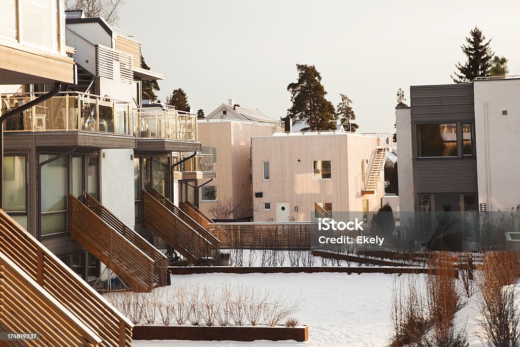 Casas de estilo arquitectónico funcional. - Foto de stock de Noruega libre de derechos