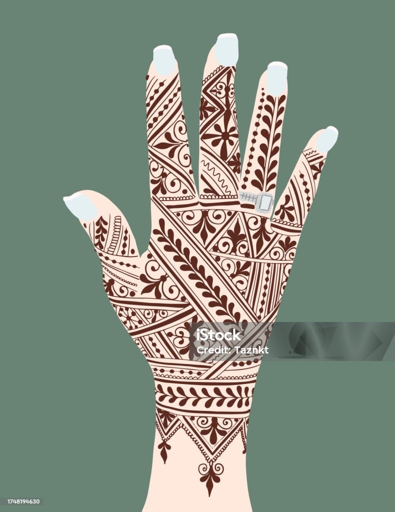 7enna Fassi Moroccan Fassi Henna Stock Illustration - Download Image Now - Art ...