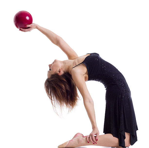 istock Women with Rhythmic Ball isolated on white 174819768
