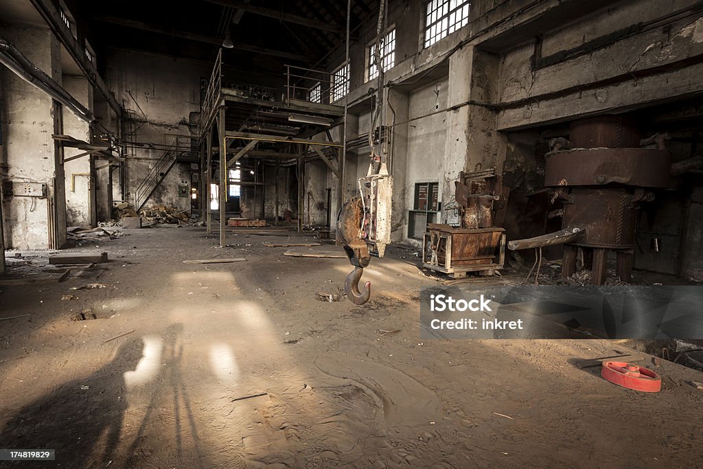 Old industrial building Abandoned industrial building. Legacy of the foundry factory. Factory Stock Photo