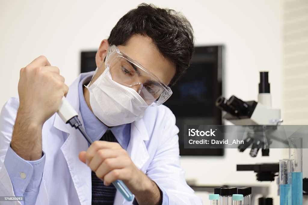 Medical researcher Medical researcher. Selective focus. Copy space. 20-29 Years Stock Photo