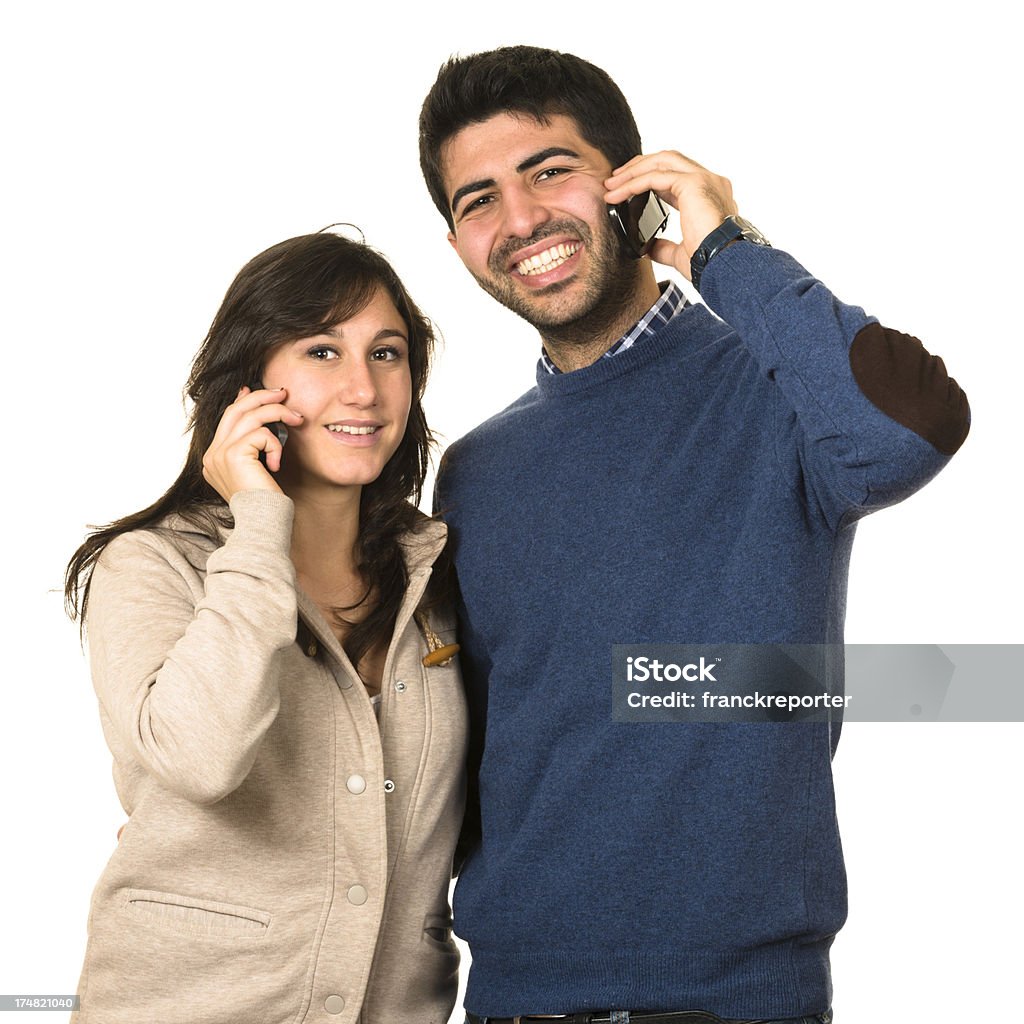 Somos amigos conectados-celular - Foto de stock de Abraçar royalty-free