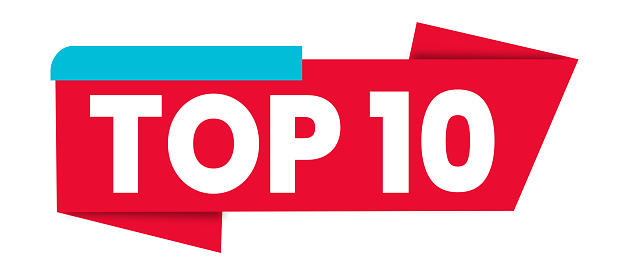 Top 10. Banner, Icon, Speech Bubble, Label, Ribbon Template. Top Ten Vector Illustration, Sign, Symbol, Poster, Sticker.