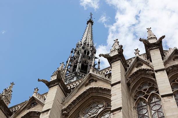 Sainte Chappelle "Looking up at Sainte Chappelle in Paris, France." sainte chapelle stock pictures, royalty-free photos & images