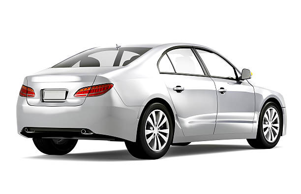 istock A brand-new silver car on a white background 174823143