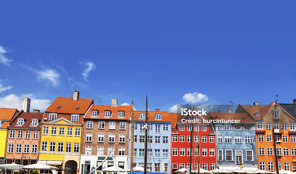 Colorido townhouses de Nyhavn, Copenhaga, Dinamarca - Royalty-free Amarelo Foto de stock