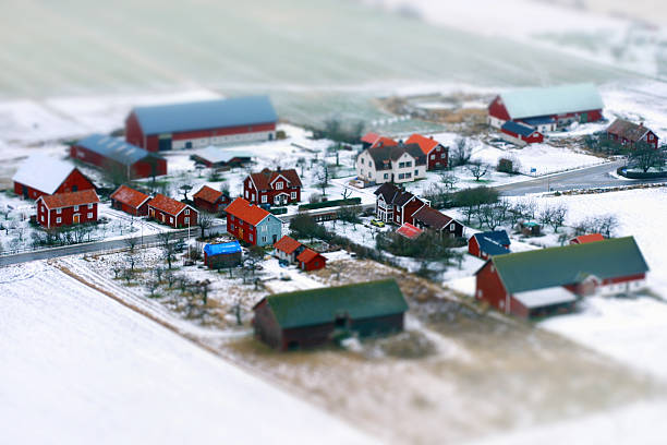 Tiny village stock photo