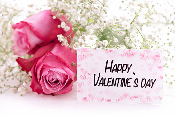 istock Pink Roses with a valentines day card 174823745