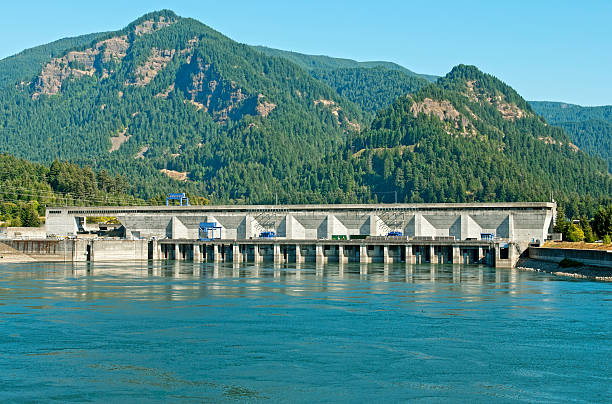 energia hidroelétrica barragem do rio columbia em estado de washington - oregon forest hydroelectric power columbia river imagens e fotografias de stock