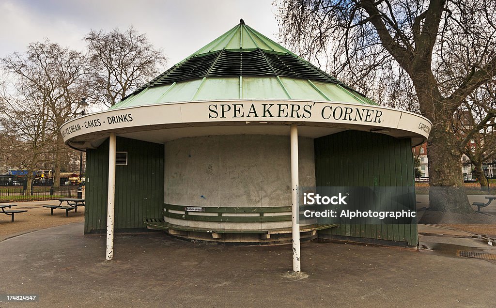 Speakers Corner Sitzgelegenheiten Shelter - Lizenzfrei Speaker's Corner Stock-Foto