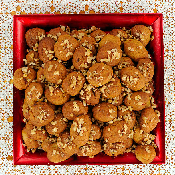 Traditional Christmas Greek sweets with honey and walnuts.