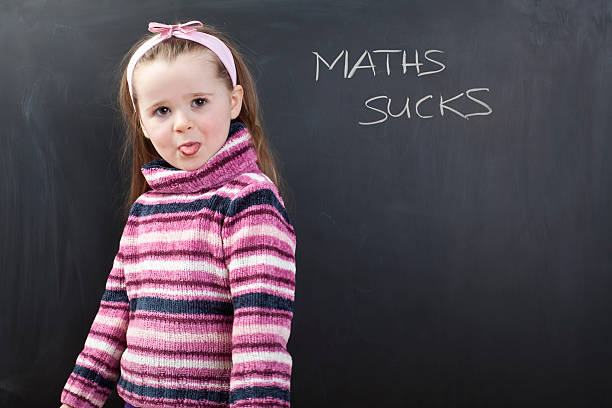 istock Cute girl hates mathematics 174824783