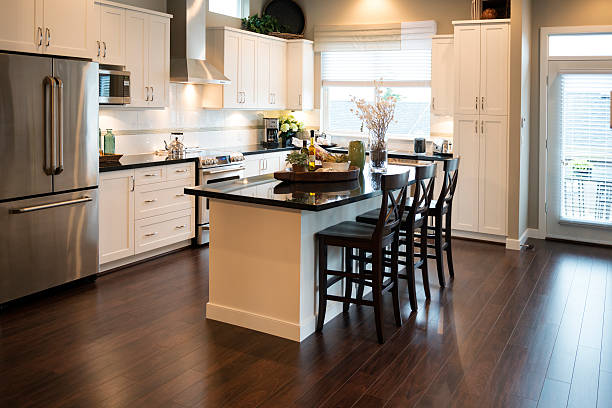 Most Excellent Kitchen a modern kitchen / modern acoutrements / and classic styling hardwood floor photos stock pictures, royalty-free photos & images