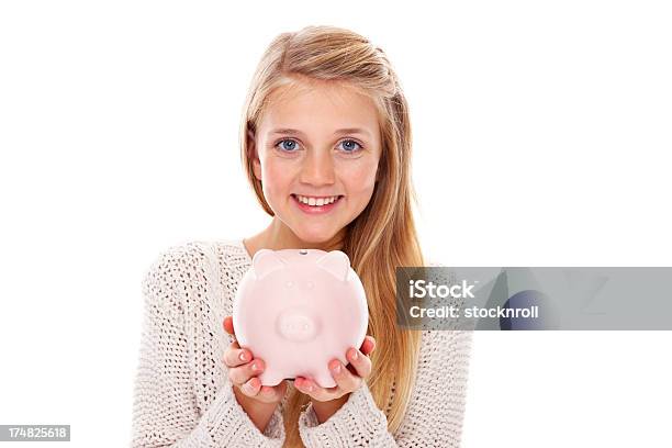 Save For Better Tomorrow Stock Photo - Download Image Now - Piggy Bank, 14-15 Years, Child