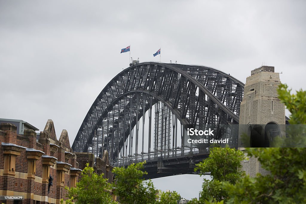 Grey céu Ponte do Porto de Sydney - Royalty-free Ao Ar Livre Foto de stock