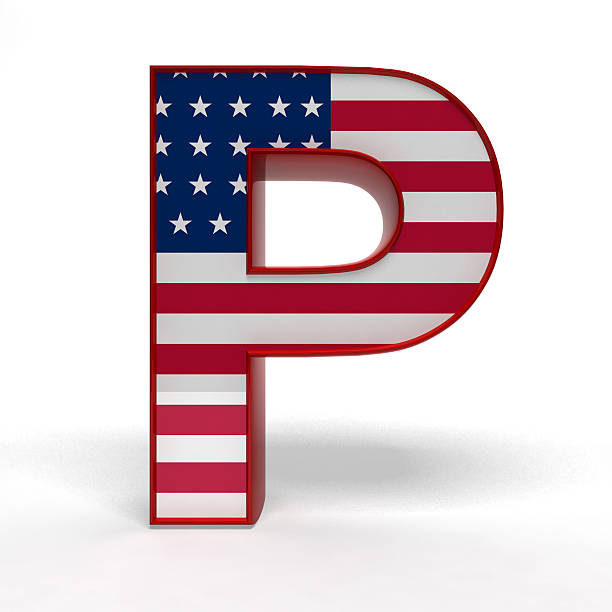 p - letter p alphabet three dimensional shape red stock-fotos und bilder