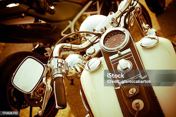 Motorcycle Stock Photo - Download Image Now - Armored Tank, At The Edge Of, Auto Post Production Filter