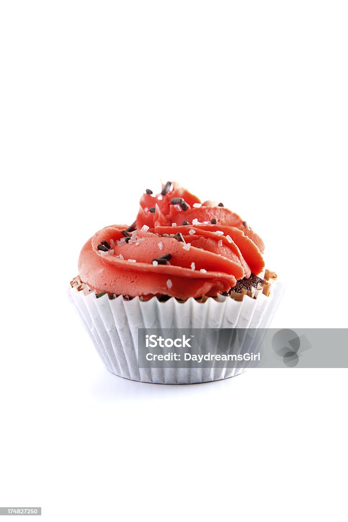 Schokolade Cupcake Red Windung Zuckerguss und Streusel - Lizenzfrei Backen Stock-Foto