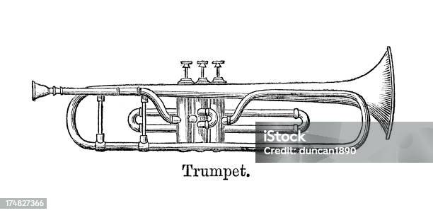 Ilustración de Trompeta y más Vectores Libres de Derechos de Trompeta - Trompeta, Anticuado, Retro