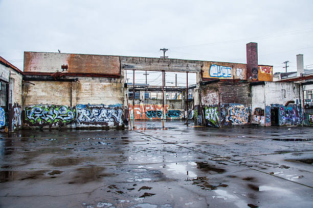 Ostrava, Czech Republic - October 24, 2021: A picture of the Lower Vítkovice industrial complex focused on the Blast Furnace Towers.