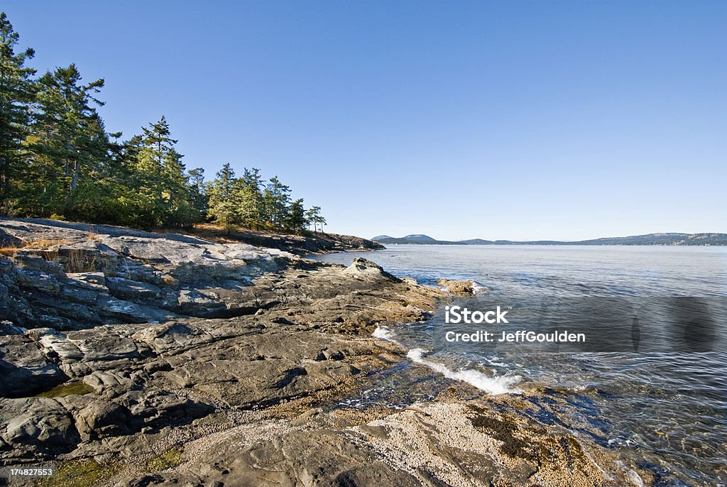 Fala rzeźbione Rocks na Strait of Georgia - Zbiór zdjęć royalty-free (Ameryka Północna)