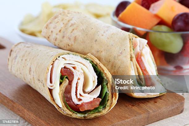 Lunch Wrap Sandwich Stock Photo - Download Image Now - Wrap Sandwich, Turkey Meat, Cheese