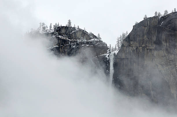 Upper Yosemite Falls in Yosemity National Park stock photo