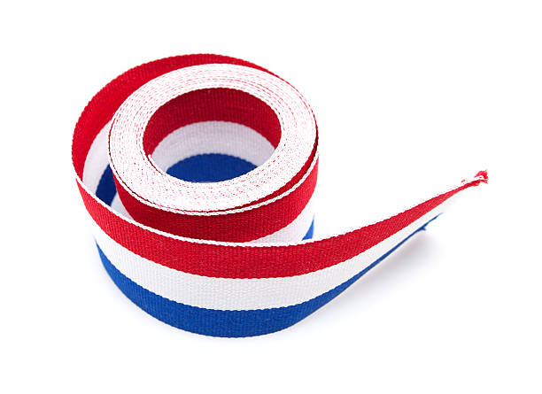 istock Rolled up the medal ribbon isolated on white background 174828330