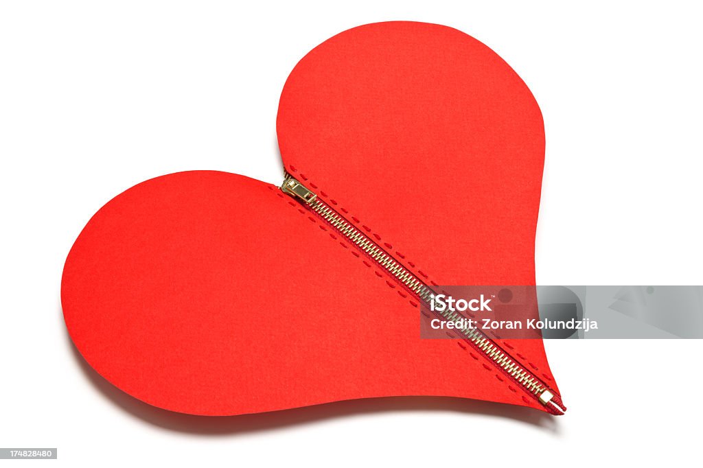 Cuore con chiusura a zip - Foto stock royalty-free di Affidabilità