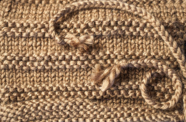 tessuto a maglia - close to brown wool canvas foto e immagini stock