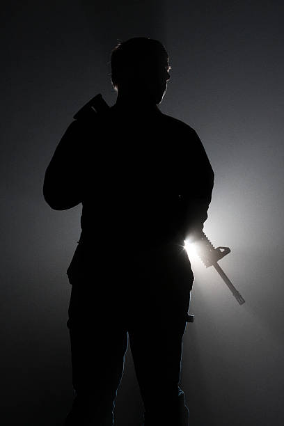 istock Assault Rifle Fog Silhoette 174828838