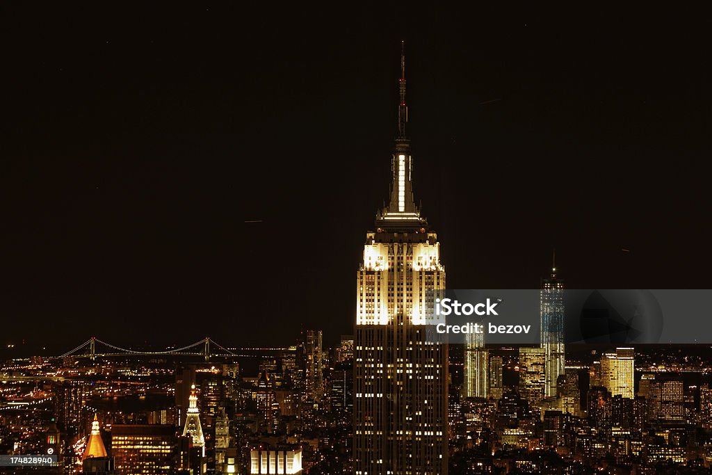 New York city w nocy XXXL - Zbiór zdjęć royalty-free (Budynek Empire State)