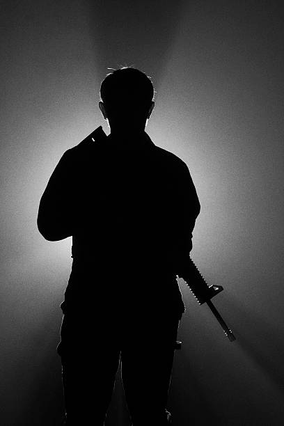 istock Assault Rifle Fog Silhoette 174829026