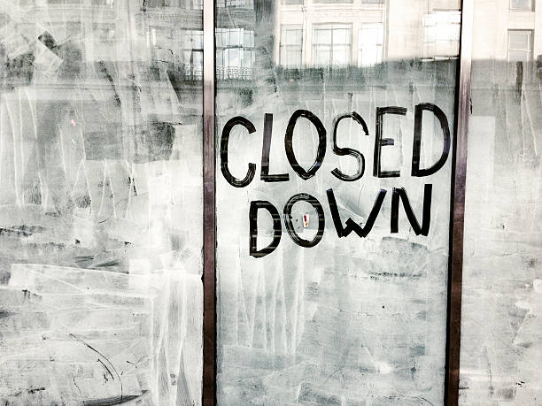 unidad comercial de vacío - going out of business closed business closed for business fotografías e imágenes de stock