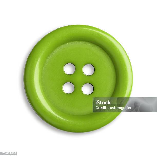 Grüne Stockfoto und mehr Bilder von Knopf - Kurzware - Knopf - Kurzware, Kleidung, Freisteller – Neutraler Hintergrund