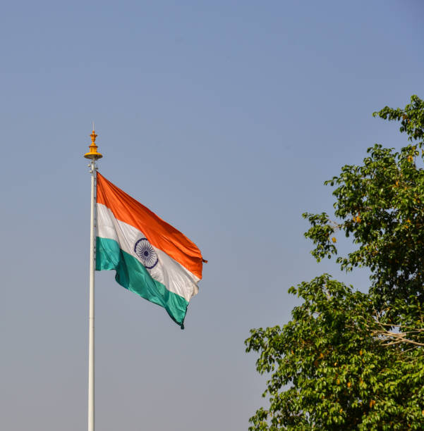 istock An Indian flag flying in sunny day 1748300996