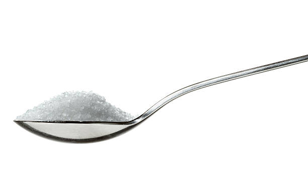 sal na colher - sugar spoon salt teaspoon imagens e fotografias de stock
