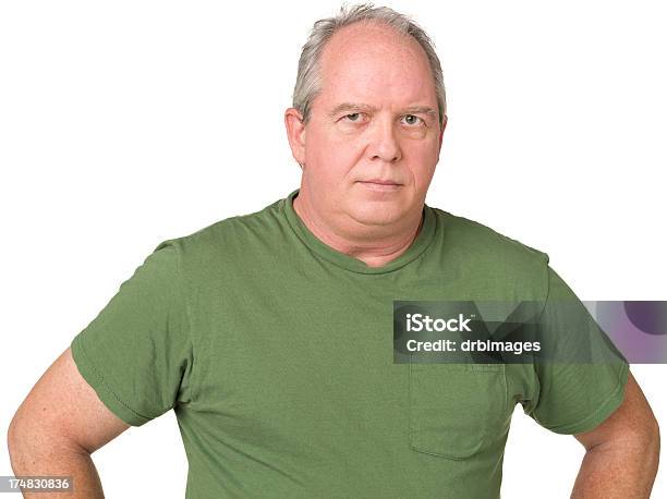 Serious Mature Man Waist Up Portrait Stock Photo - Download Image Now - 50-54 Years, 50-59 Years, 55-59 Years