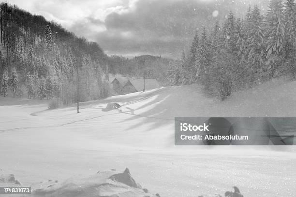 Tempestade De Neve Na Europa Vojsko Eslovénia - Fotografias de stock e mais imagens de Aldeia - Aldeia, Ao Ar Livre, Casa