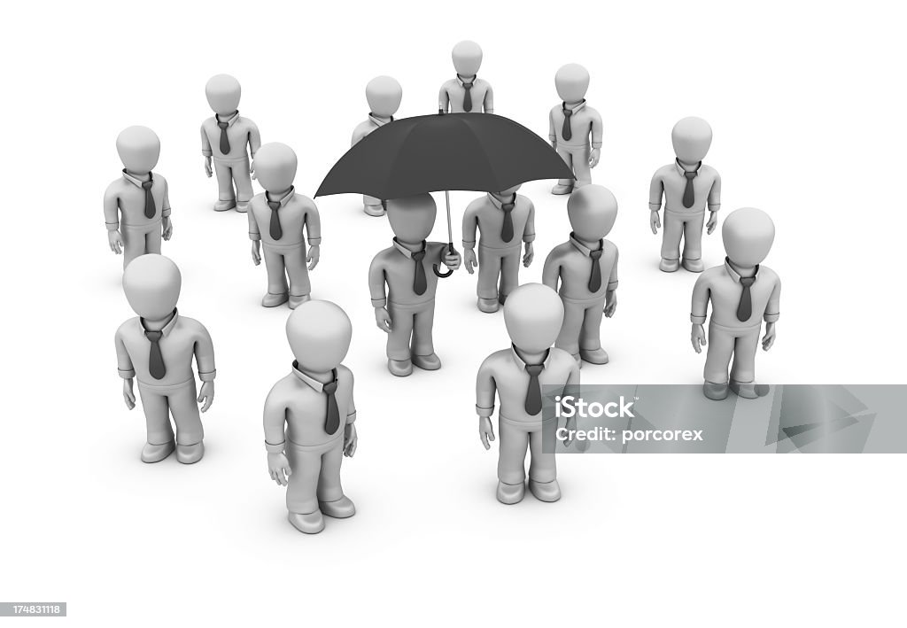남자 사업가 우산 - 로열티 프리 3차원 형태 스톡 사진