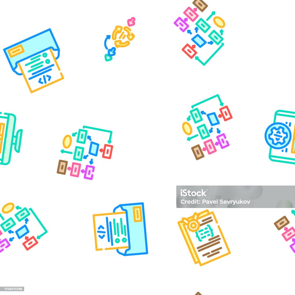 Software Compute Engineer Vector Seamless Pattern Stock Illustration ...