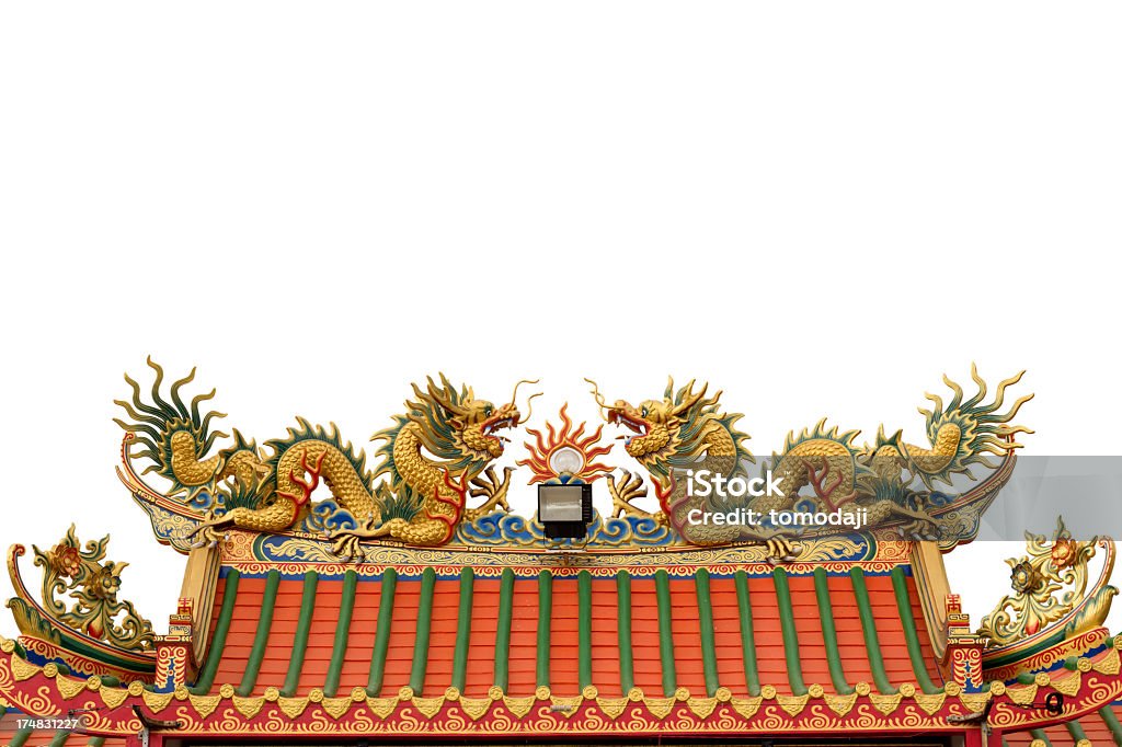 Telhado Dragão chinês - Royalty-free Amarelo Foto de stock