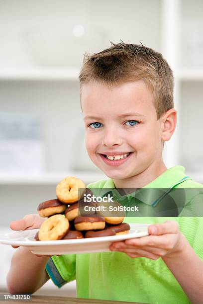 Little Boy With Tasty Treats Stock Photo - Download Image Now - Boys, Buffet, Cheerful