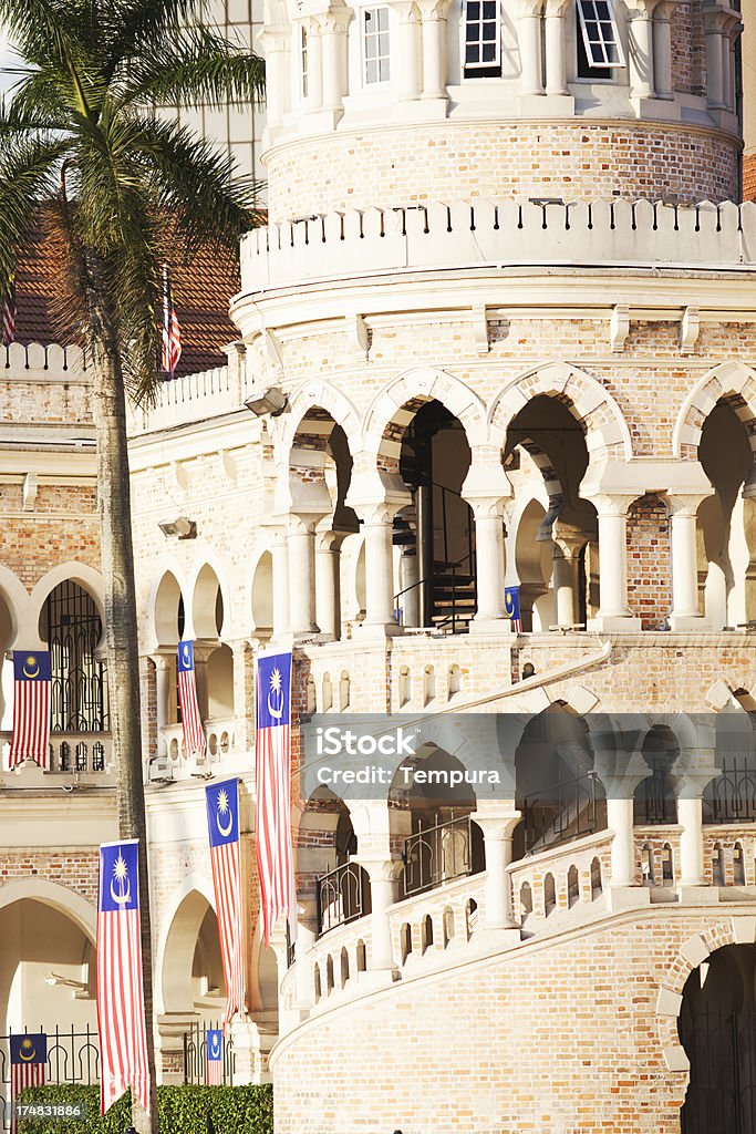 Praça Merdeka e Edifício de Samad Sultão. - Royalty-free Bandeira da Malásia Foto de stock