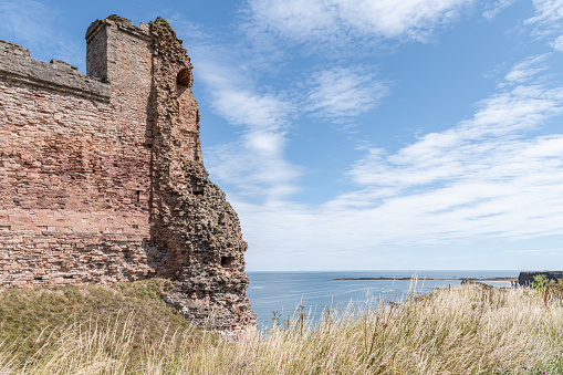 The remains of the south tower at Tantallon Castle, North Berwick, East Lothian, Scotland