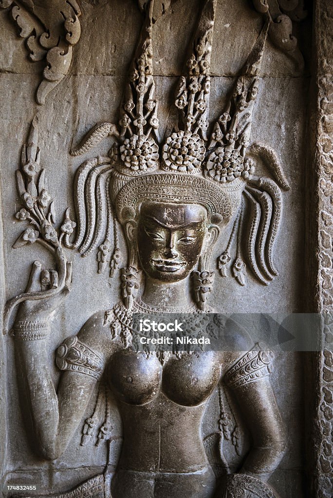 Apsara auf Angkor Wat, Kambodscha - Lizenzfrei Alt Stock-Foto