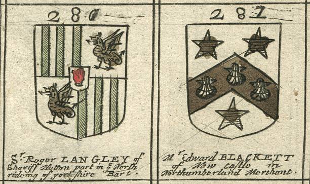 istock Coat of arms copperplate 17th century Langley and Blackett 174832532