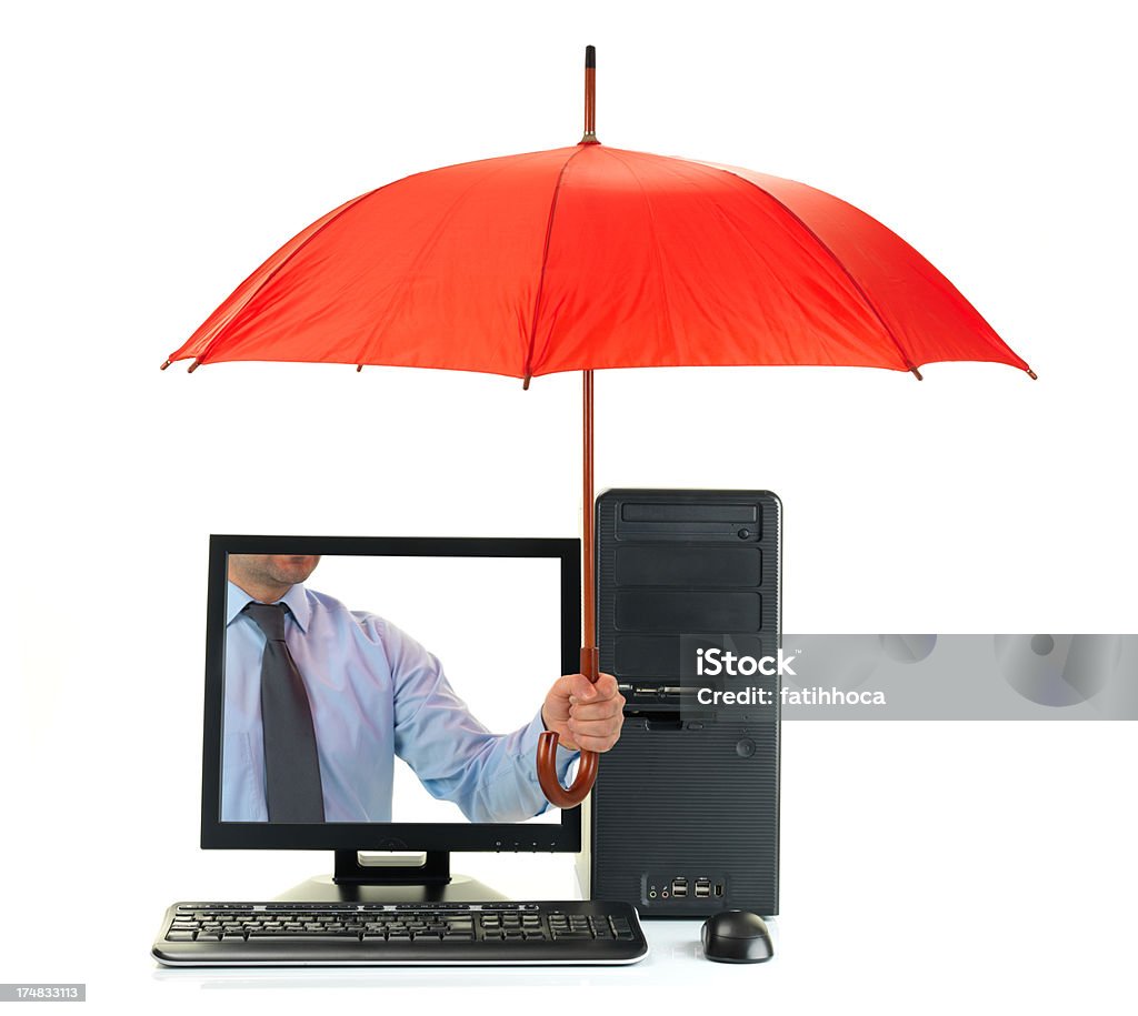 Roter Regenschirm - Lizenzfrei Ausrüstung und Geräte Stock-Foto