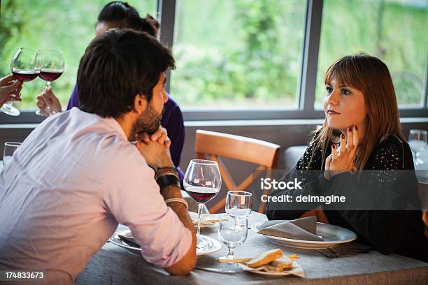 Young Couple Romantic Lunch Stock Photo - Download Image Now - Adult, Beautiful People, Beauty