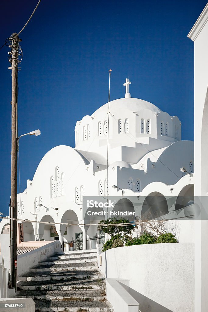 Белый православны�й собор in Fira, Santorini - Стоковые фото Без людей роялти-фри